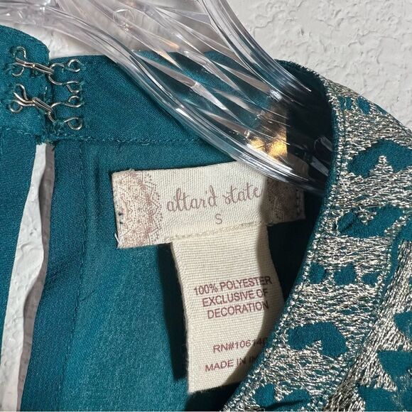 Altar'd State Turquoise Blue Embroidered Sleeveless A Line Dress Women's Small - Picture 2 of 6